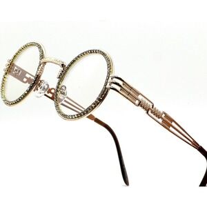 Bling Sunglasses Gold‎ Men Women Statement Fashion Eyewear Clear Sophisticated